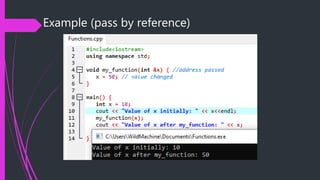 Example (pass by reference)
 