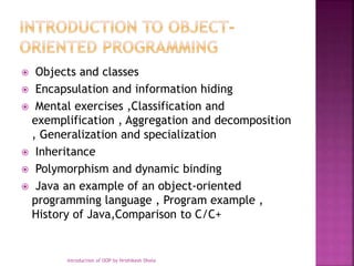 OOP by hrishikesh dhola | PPT