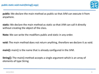 understanding of java basics | PPT