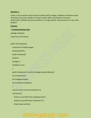 Object Oriented Solved Practice Programs C++ Exams | PDF