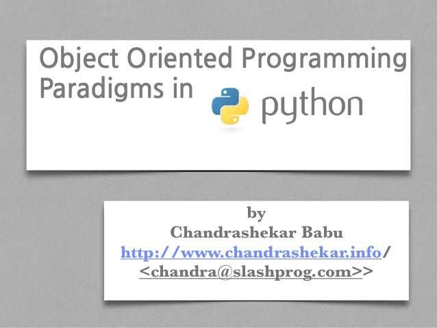 Python OOP Paradigms and Pythonisms
