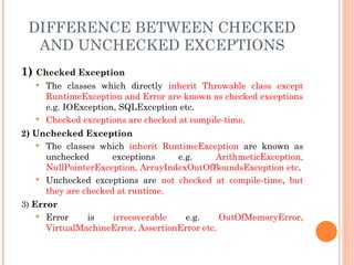 oop-unit-iii-ppt.pptexceptionhandlingobjectorientedprogramming | PPT