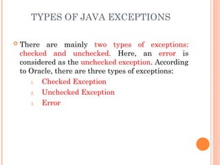 oop-unit-iii-ppt.pptexceptionhandlingobjectorientedprogramming | PPT