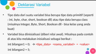 OOP 1 - Konstanta, Variabel dan Tipe Data - Copy.pptx