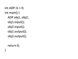 Understanding Static vs Non-Static Members in C++ Classes | PPTX