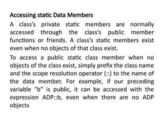 Understanding Static vs Non-Static Members in C++ Classes | PPTX