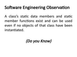 Understanding Static vs Non-Static Members in C++ Classes | PPTX