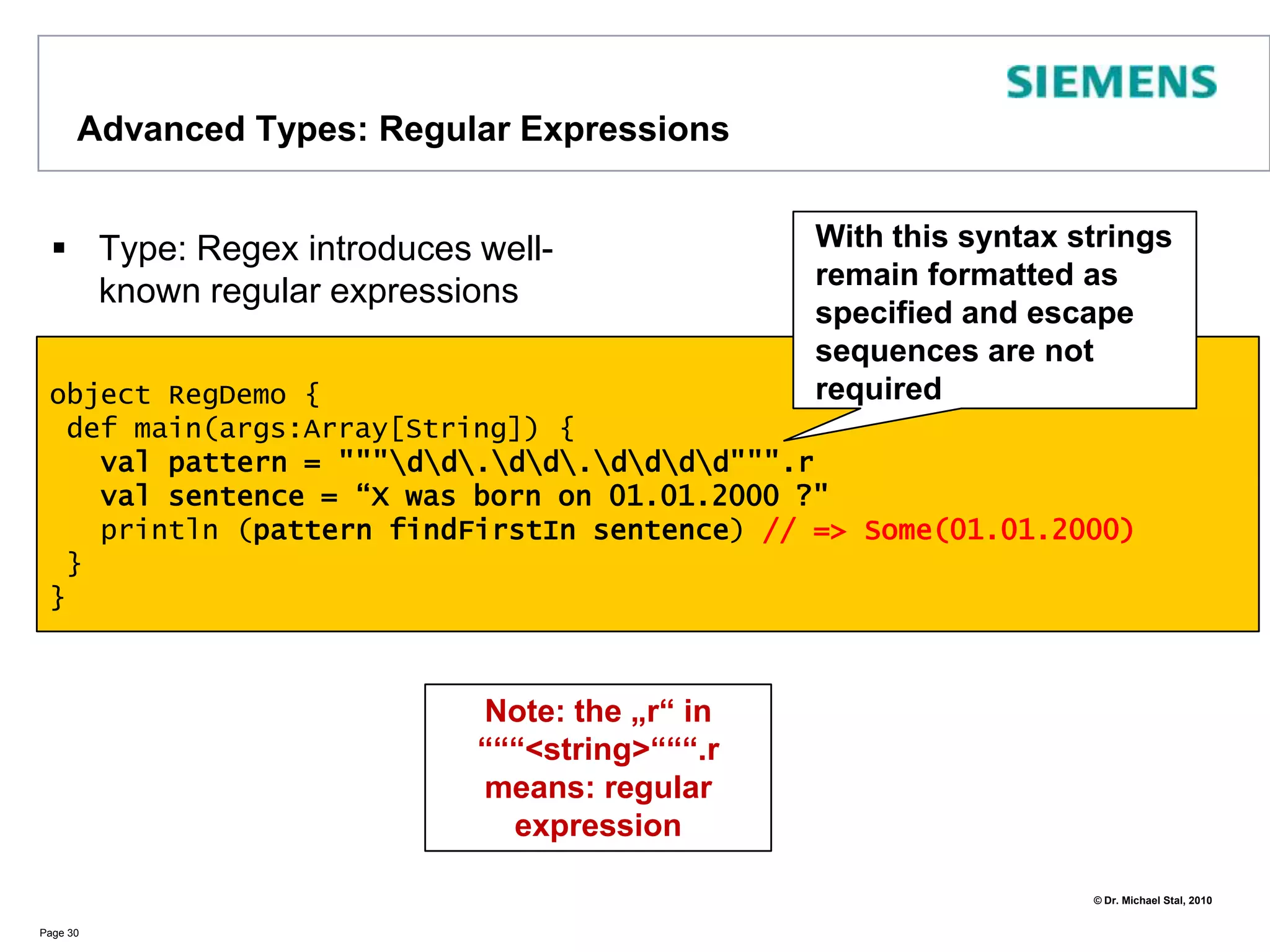  import p.{x, y}       the members x and y of p. 