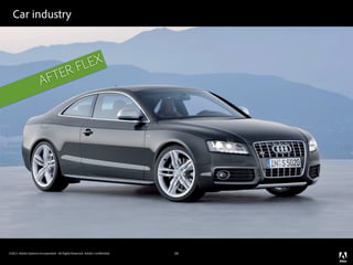 Car industry



                                                 FL EX
                         ER
                      AFT




©2011 Adobe Systems Incorporated. All Rights Reserved. Adobe Con dential.   24
 