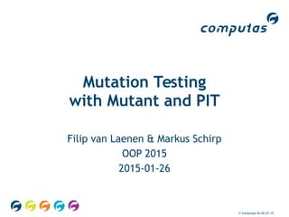 Oop 2015 – Mutation Testing