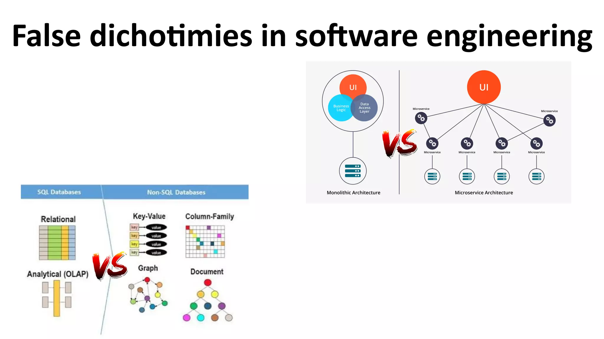 False dichotimies in software engineering
 