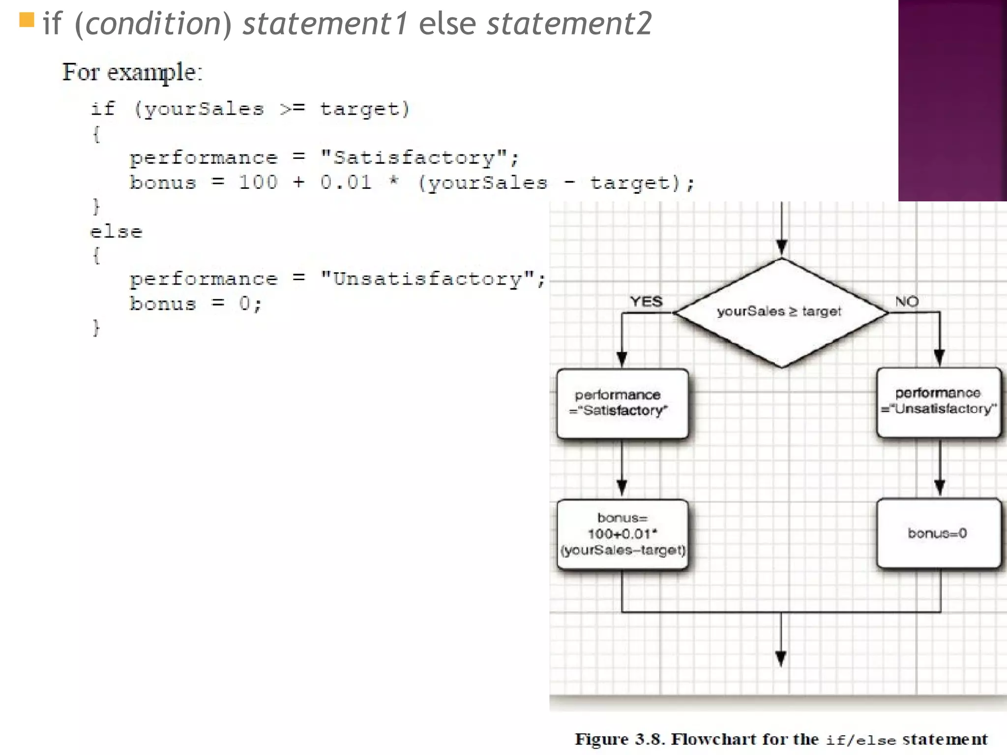  if (condition) statement1 else statement2
 