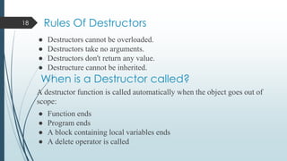Constructors and Destructors | PPTX | Programming Languages | Computing