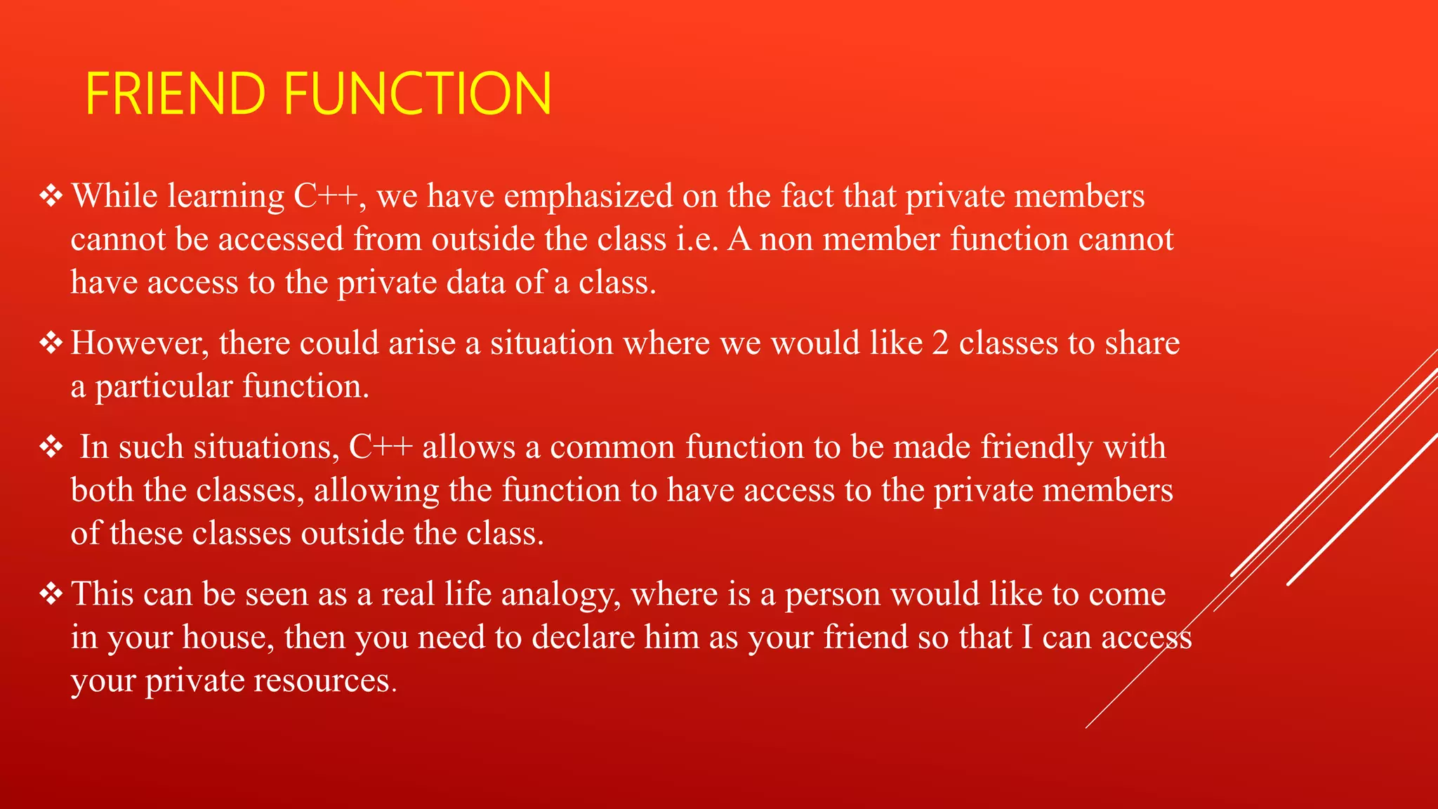 Friend function OOPC | PPT