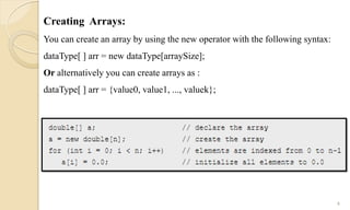 Arrays in Java | PPT