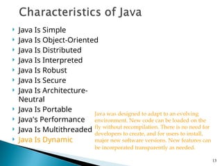 Comprehensive Introduction to Java Programming and Its Core Features | PPT