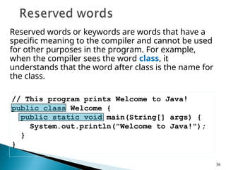 Simple Java Program Pointing Key Words Comprehensive Introduction to Java Programming and Its Core Features | PPT
