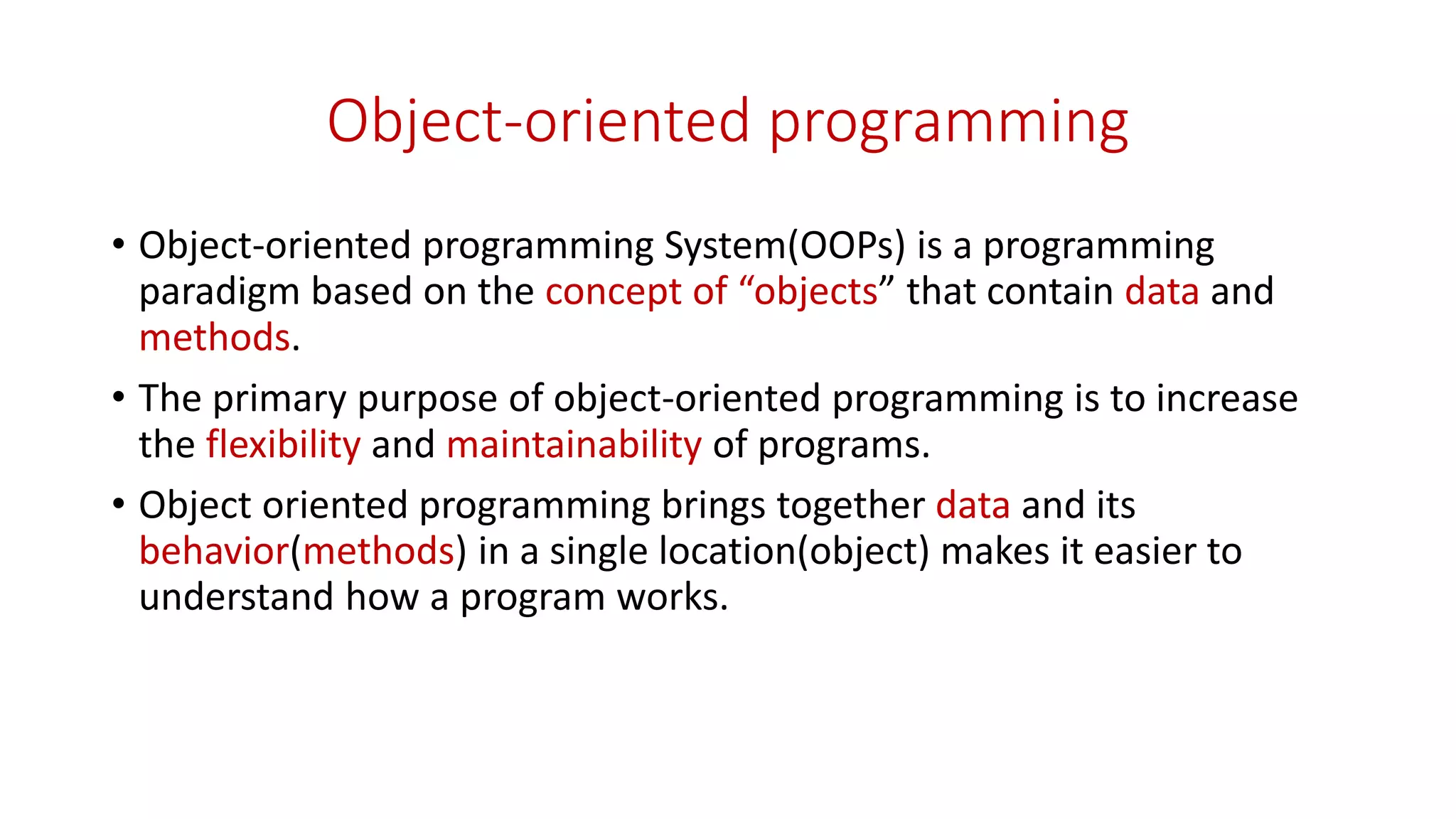 Introduction to OOP concepts | PPT