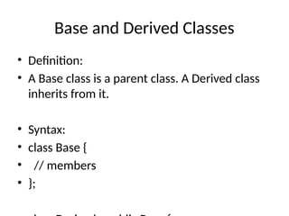 Object Oriented Programming in C++. Basic Concepts of Object Oriented ...