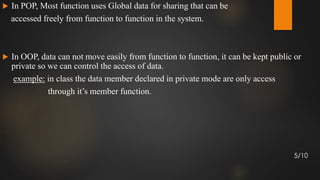 diffrence between procedure oriented programming & object oriented ...