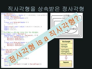 직사각형을 상속받은 정사각형
 