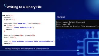Binary Language Object Example OOP Binary files object oriented programming , c++ , Binary files RO ...