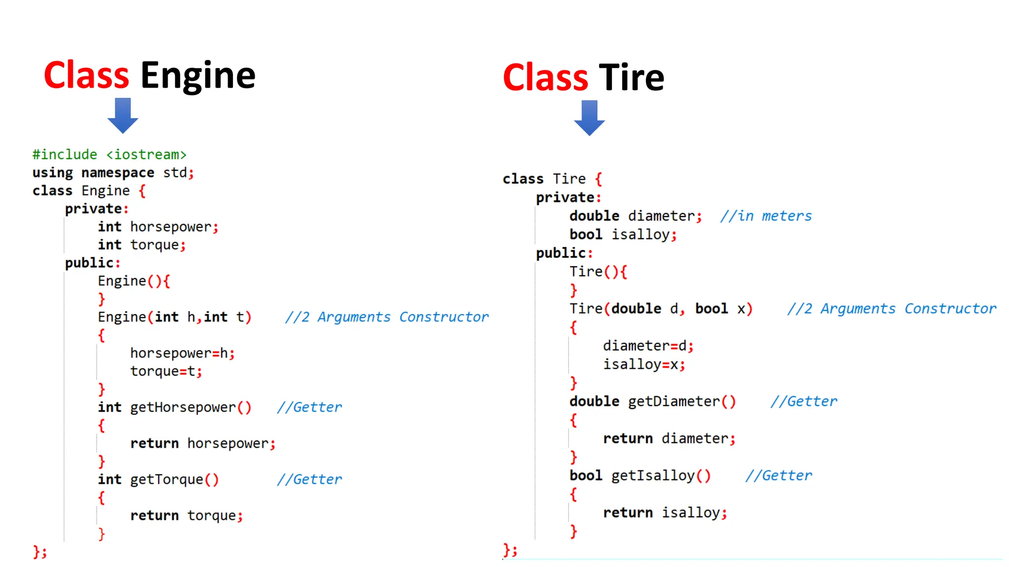Class Tire
Class Engine
 