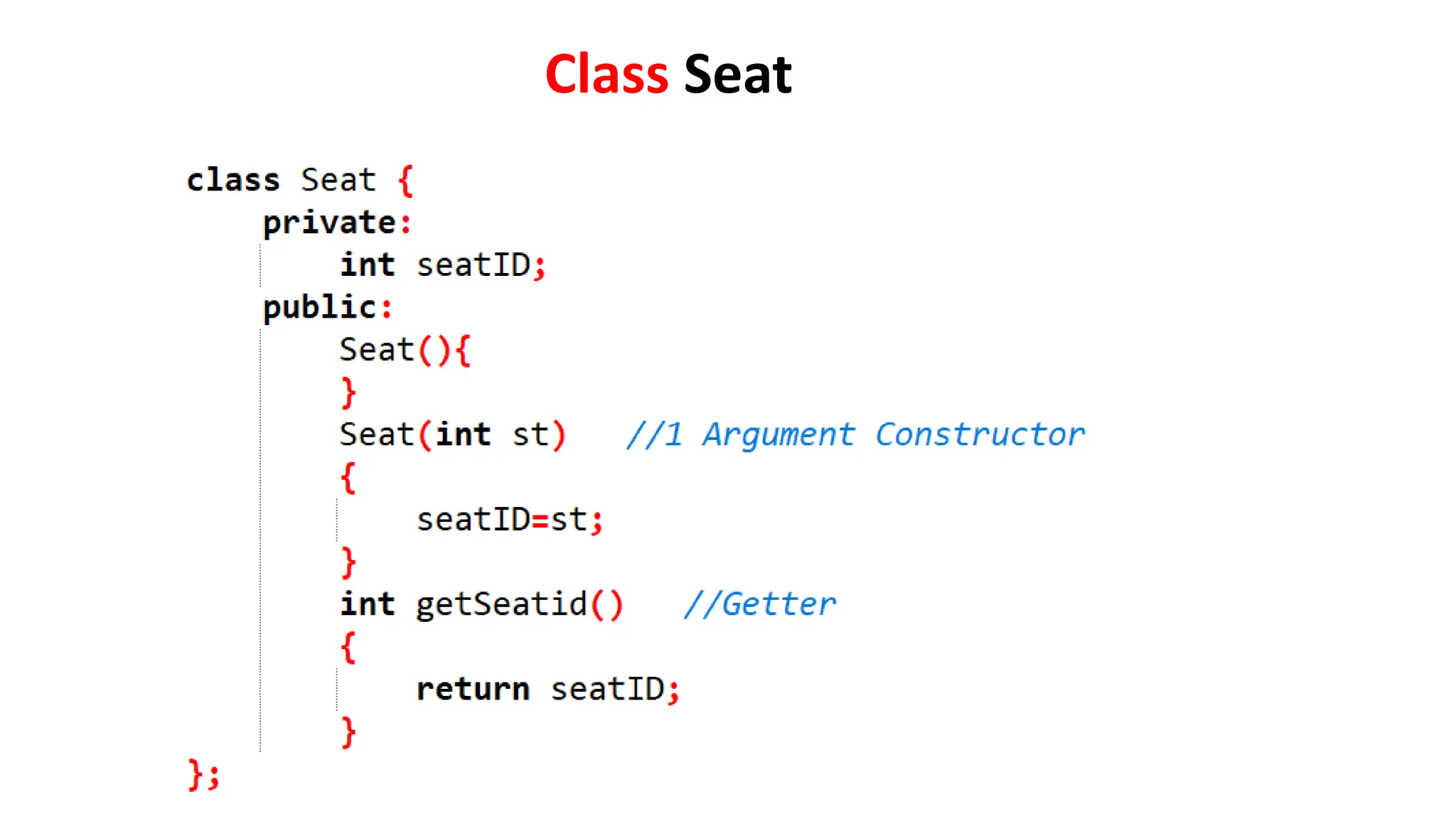 Class Seat
 