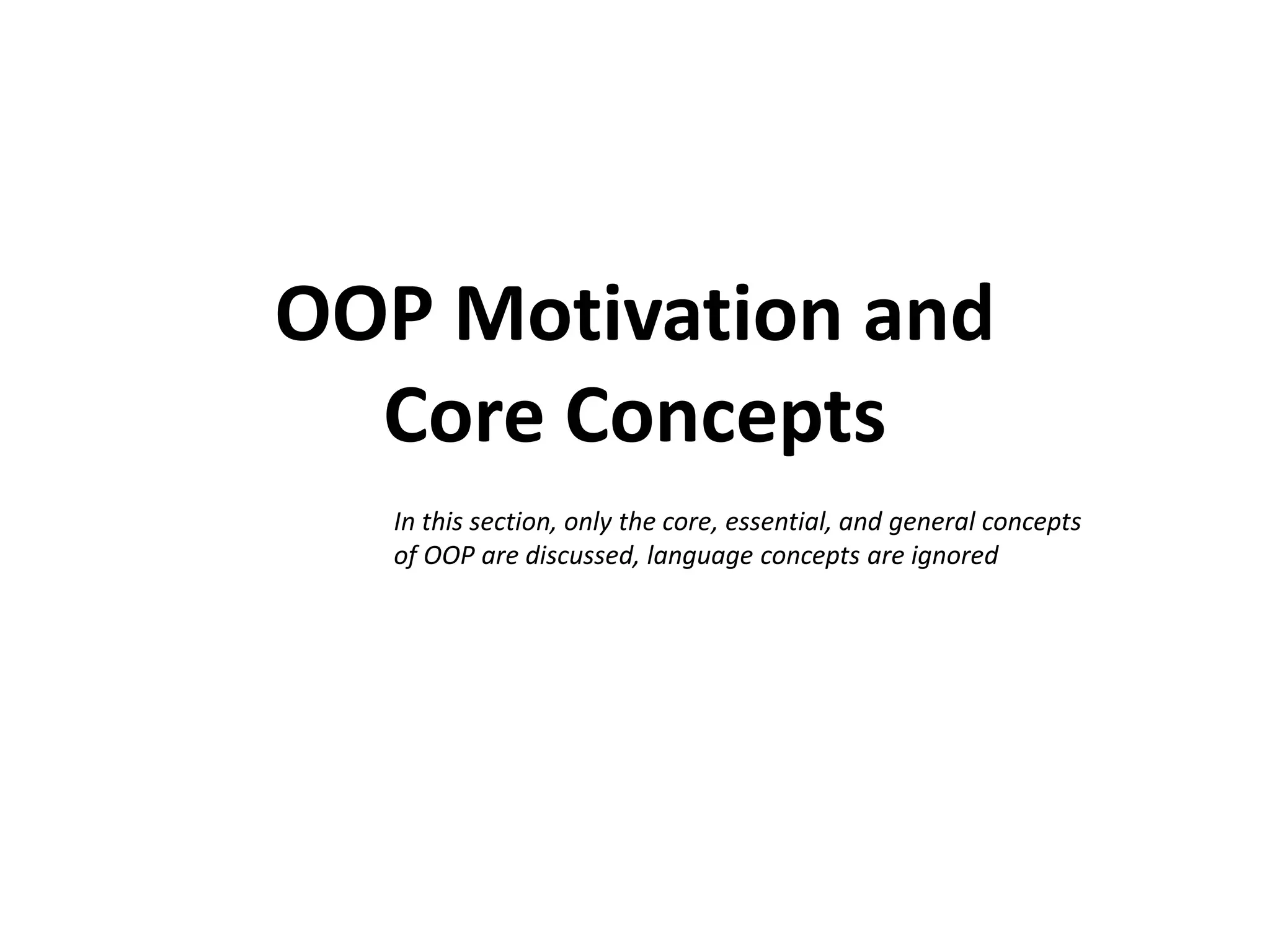 OOP History and Core Concepts | PPTX