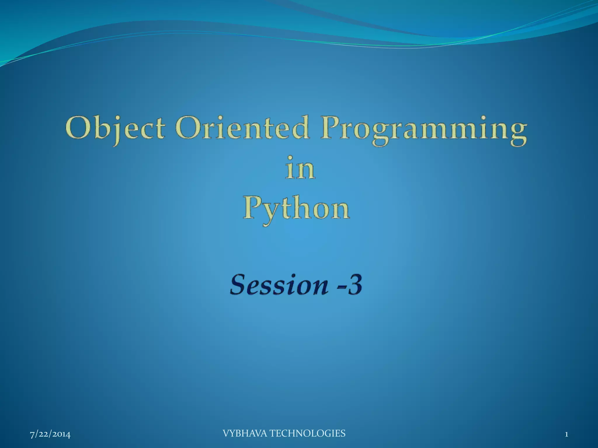 Object Oriented Programming in Python | PPT