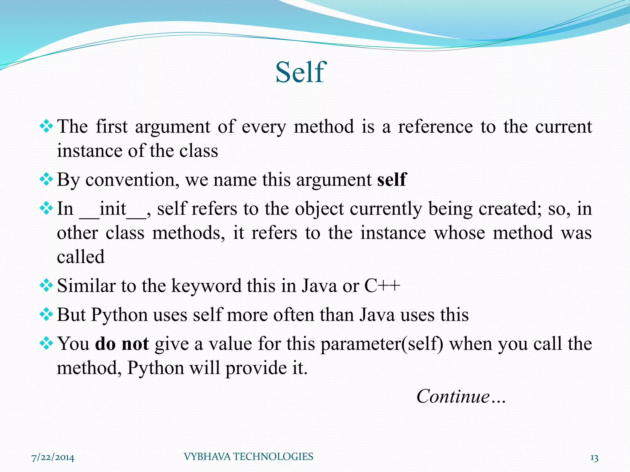 Object Oriented Programming in Python | PPTX