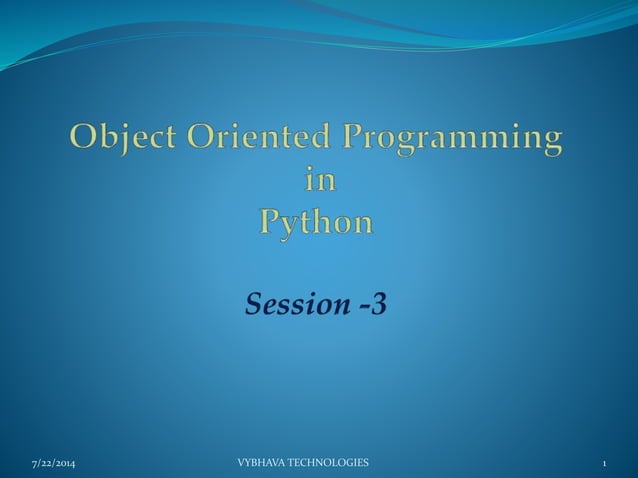 Object Oriented Programming in Python | PPT