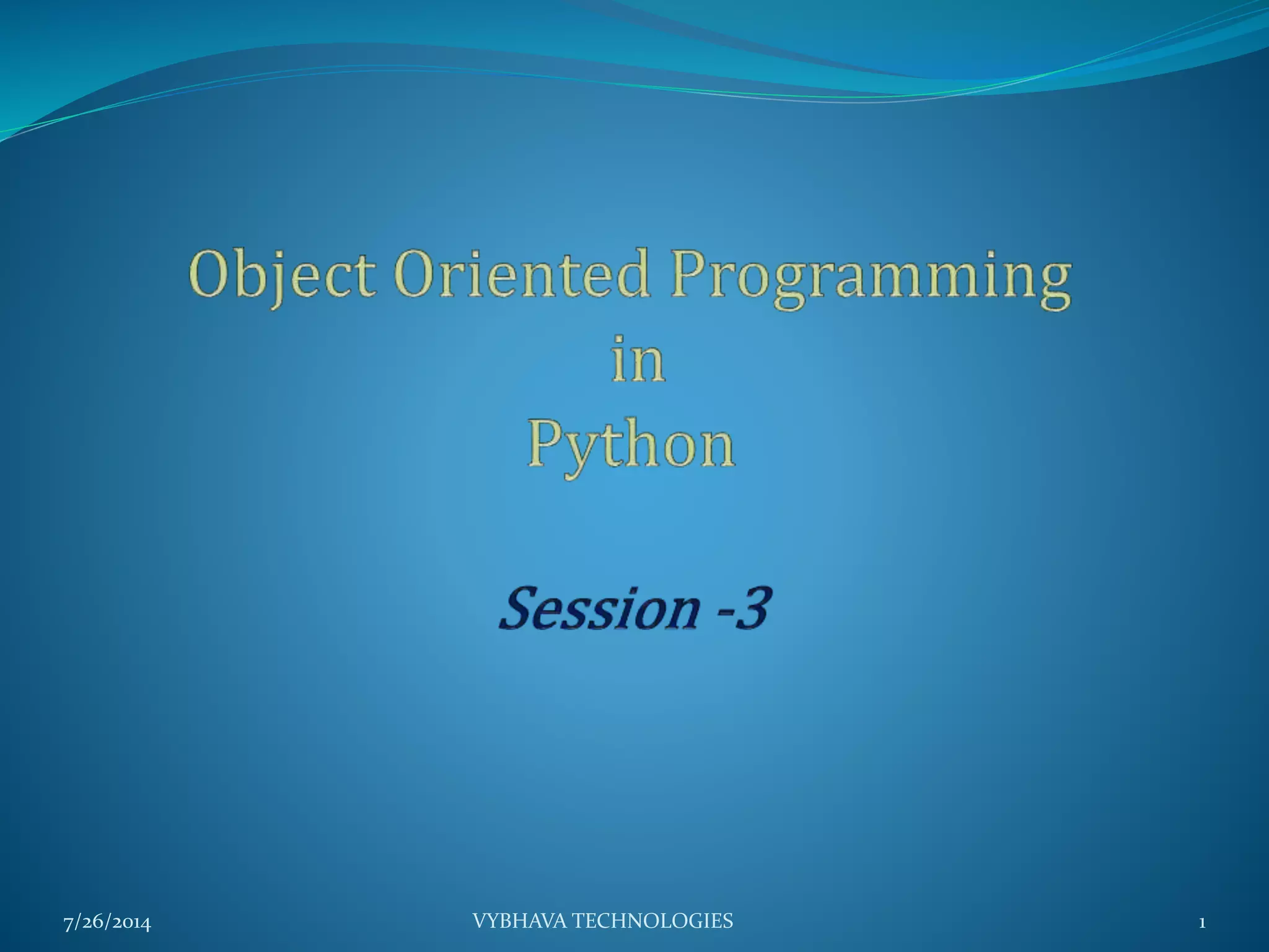 Basics of Object Oriented Programming in Python | PPTX | Programming ...