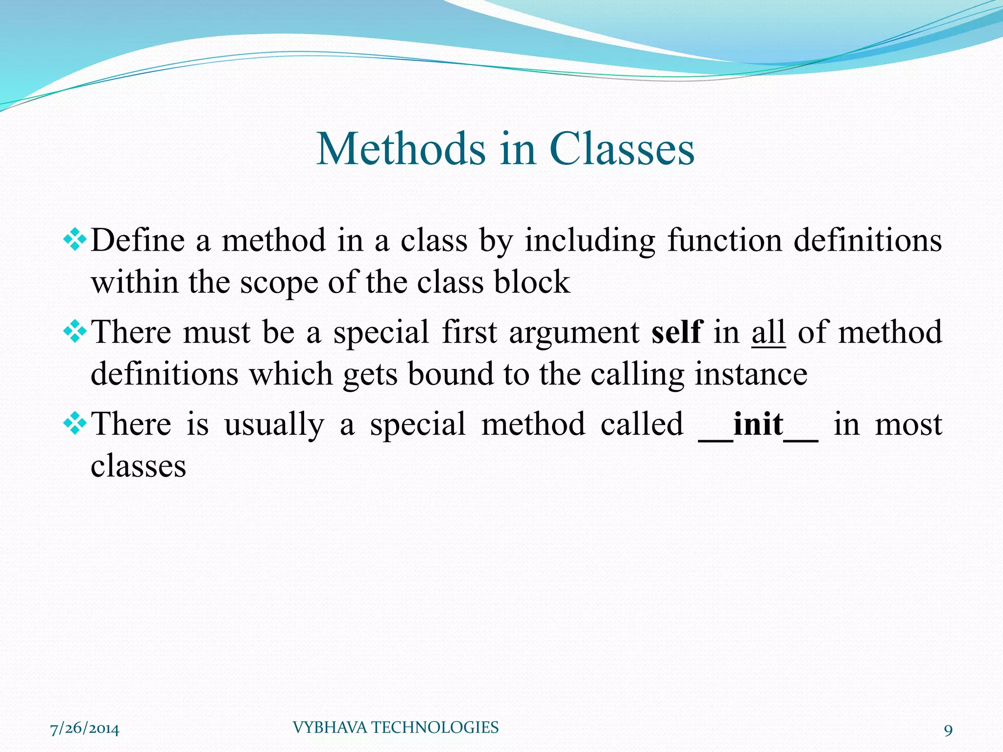 Basics of Object Oriented Programming in Python | PPTX