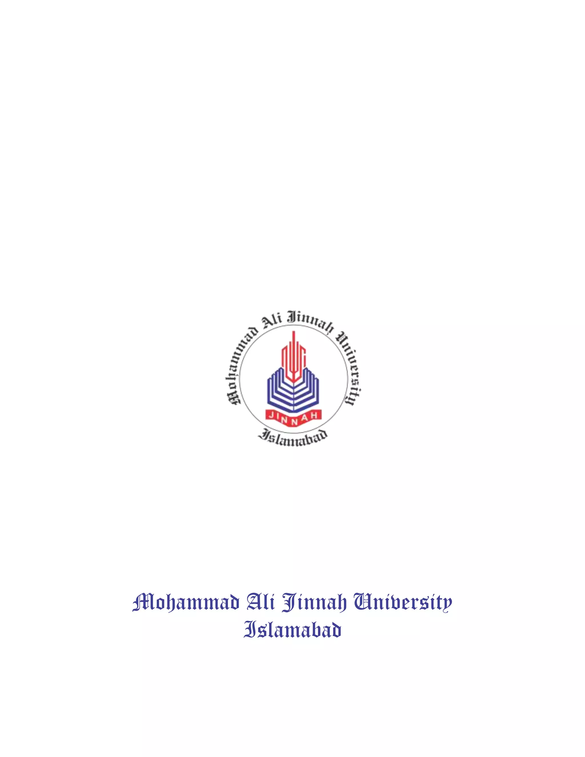 Mohammad Ali Jinnah University
Islamabad
 