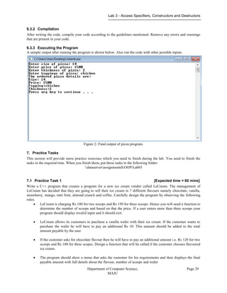 Object Oriented Programming Lab Manual | PDF