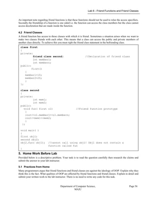 Object Oriented Programming Lab Manual | PDF