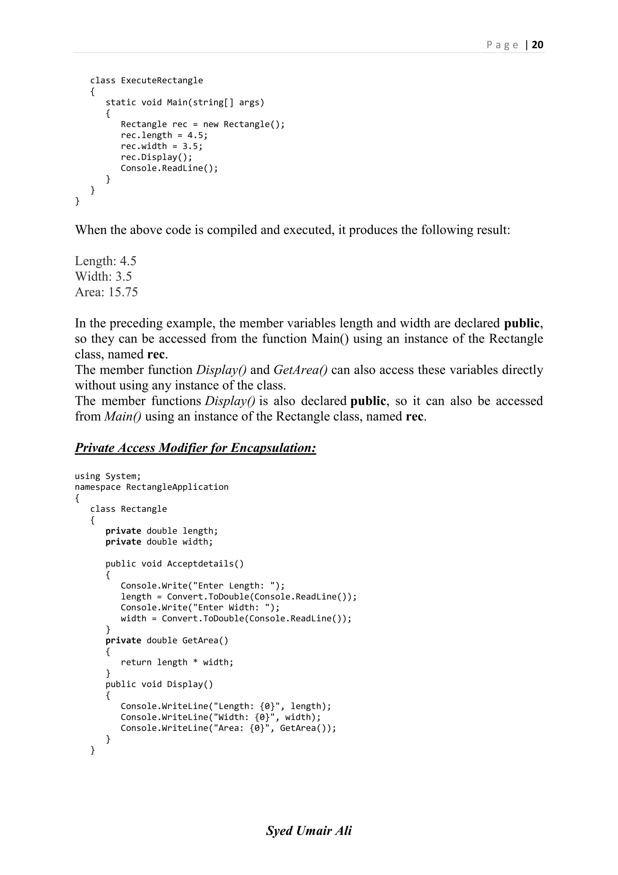 Object Oriented Programming with C# | PDF