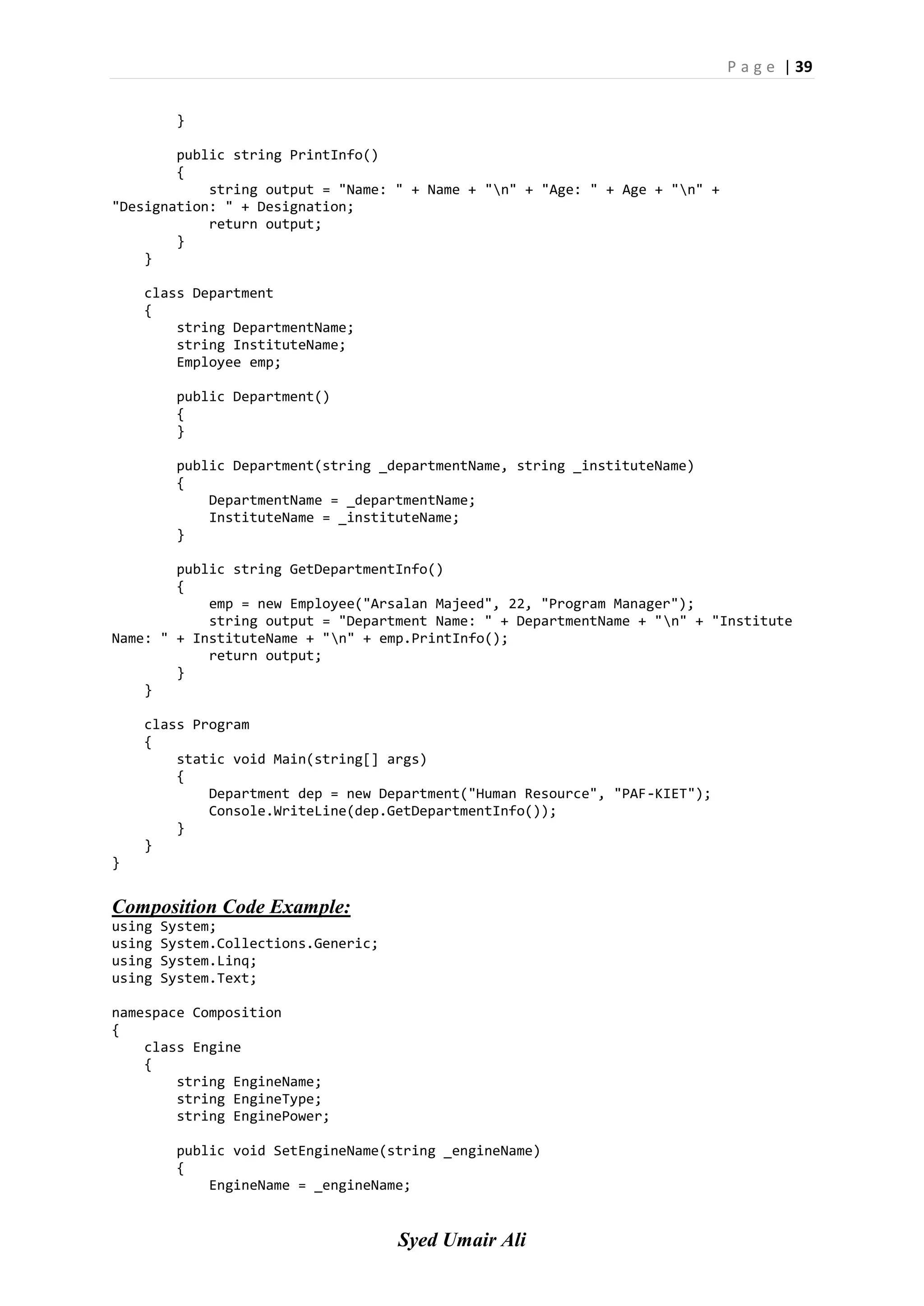 Object Oriented Programming with C# | PDF