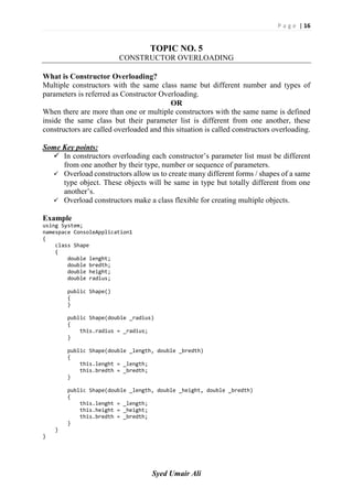 Object Oriented Programming with C# | PDF