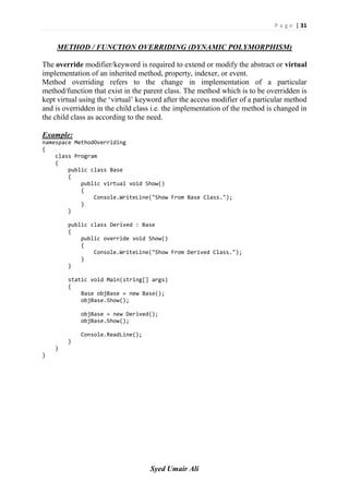 Object Oriented Programming with C# | PDF