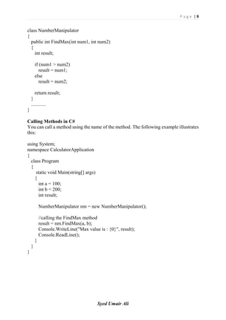 Object Oriented Programming with C# | PDF