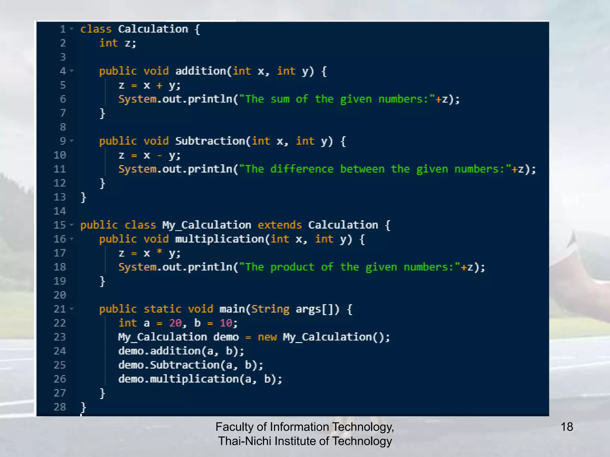 Faculty of Information Technology,
Thai-Nichi Institute of Technology
18
 
