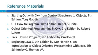 object oriented programming language lectures for bachlor students OOP ...