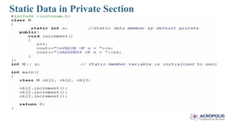 Static Data in Private Section
 