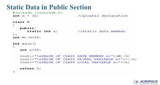 Static Data in Public Section
 