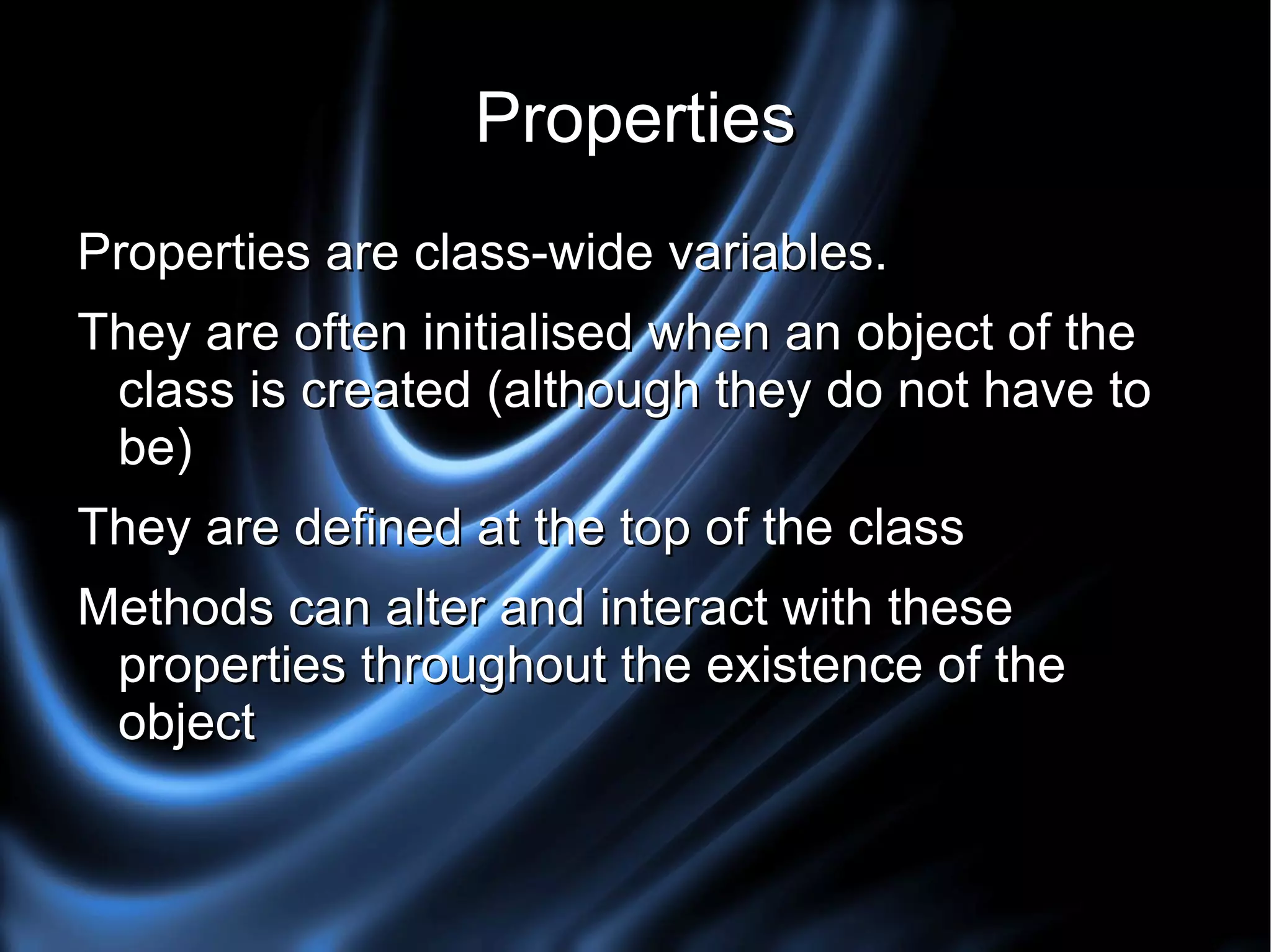 A class is self sufficient by nature, and therefore can be implemented into multiple applications without modification. 