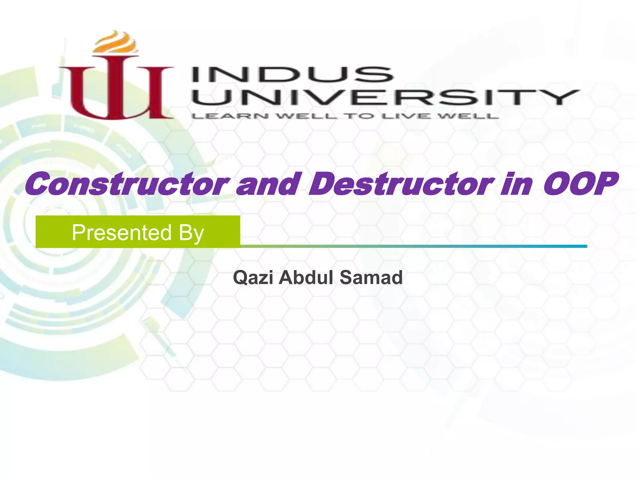 Constructor and destructor in oop | PPT