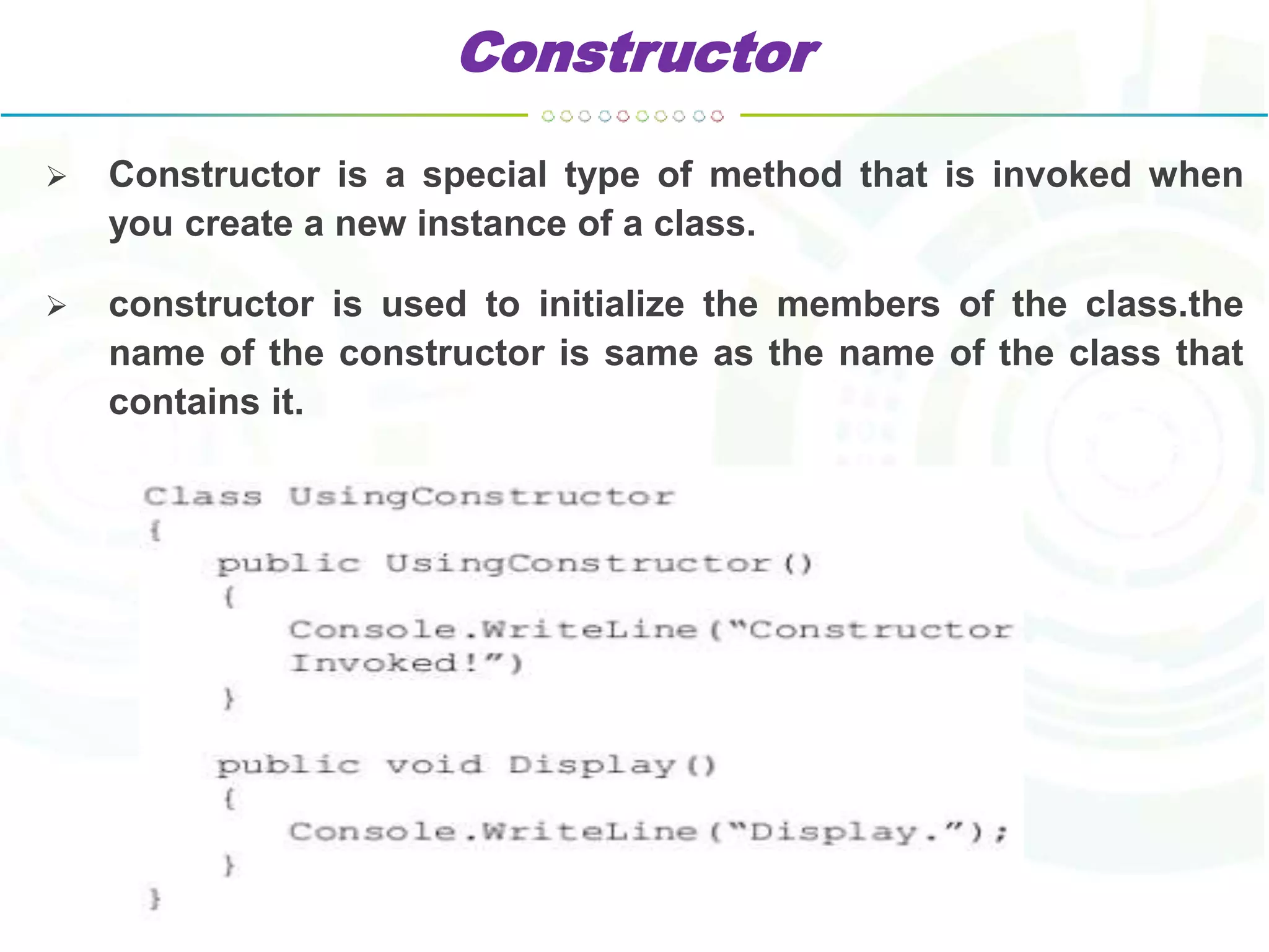 Constructor and destructor in oop | PPT