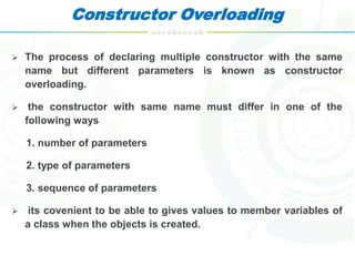 Constructor and destructor in oop | PPTX